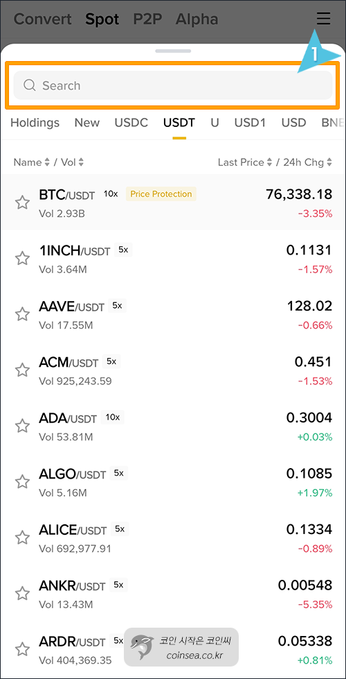 코인 검색